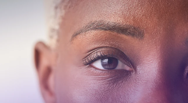 Close-up portrait representing healthcare technology